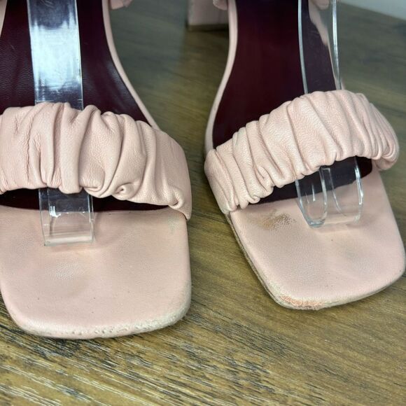 Staud Dark Blush Frankie Ruched Heels/ Mule - Picture 4 of 13